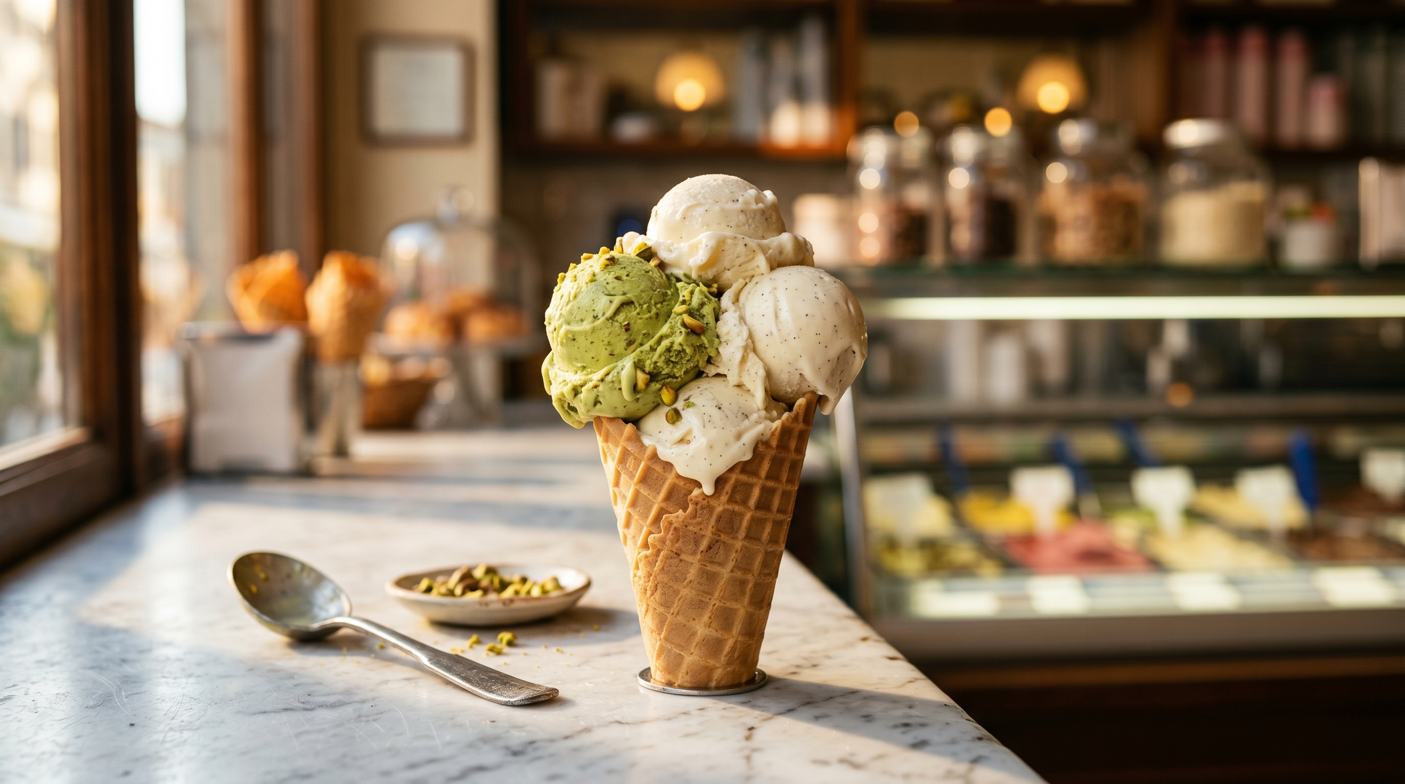 Βιτρίνα με χειροποίητο gelato artigianale — GIÓVA Gelato Αρκούδι